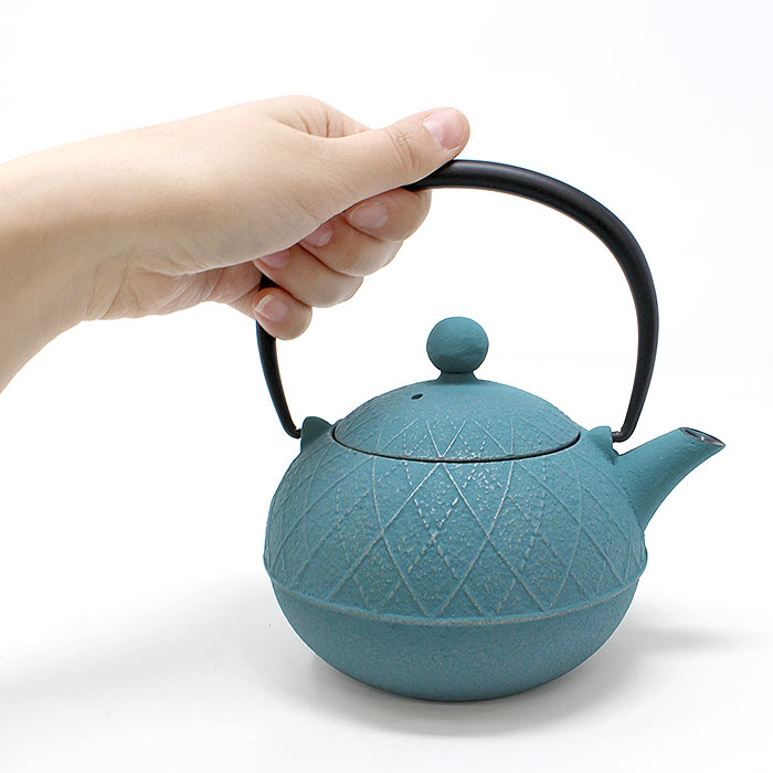 南部鉄器 新品未使用 ターコイズブルー 南部鉄器 カラー急須（アーガイル/ターコイズブルー）内部