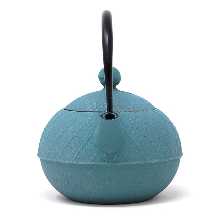 南部鉄器 新品未使用 ターコイズブルー 南部鉄器 カラー急須（アーガイル/ターコイズブルー）内部