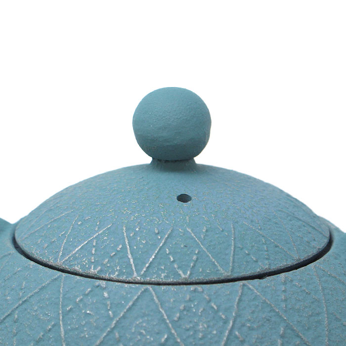 南部鉄器 カラー急須（アーガイル/ターコイズブルー）内部