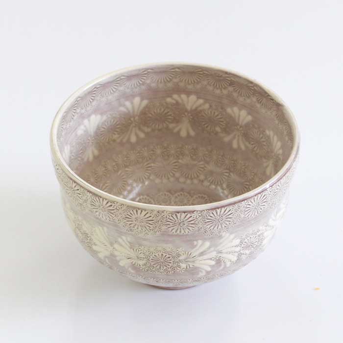 茶道具 抹茶茶碗 森里陶楽 清水焼 紫三島6 日本製 国産 抹茶碗