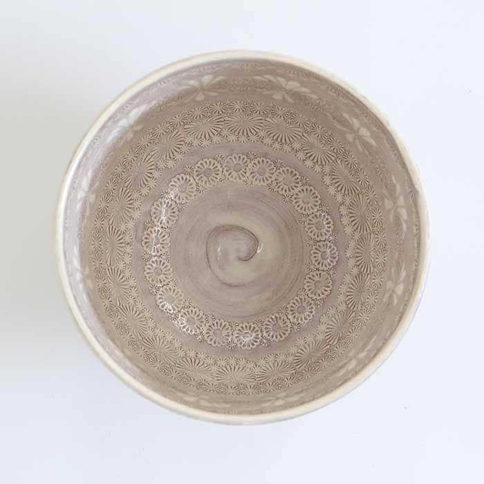 茶道具 抹茶茶碗 森里陶楽 清水焼 紫三島6 日本製 国産 抹茶碗