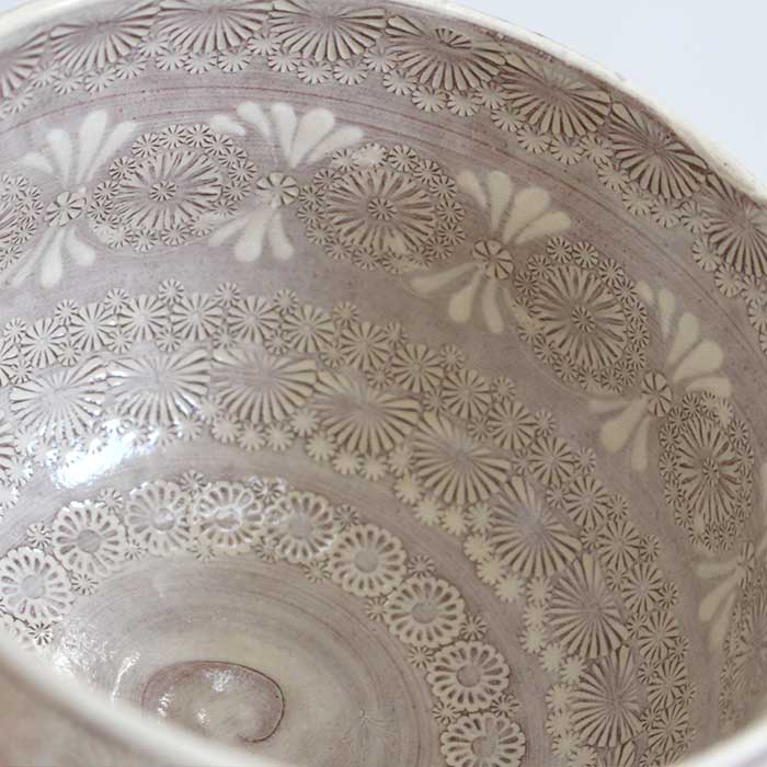 茶道具 抹茶茶碗 森里陶楽 清水焼 紫三島6 日本製 国産 抹茶碗