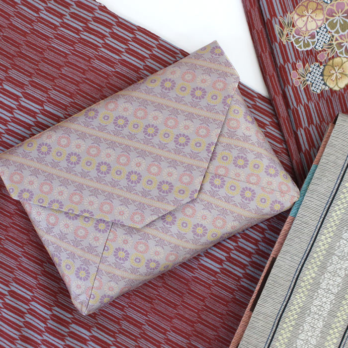 茶道具 名物裂 新ん橋 数寄屋袋 菊いちご 紫 （きくいちご） 蜀巴織