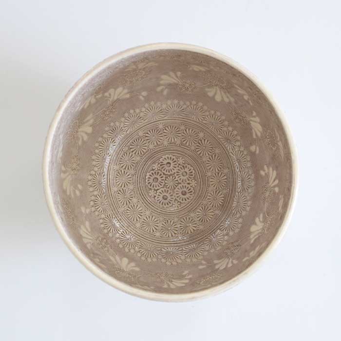 茶道具 抹茶茶碗 森里陶楽 清水焼 紫三島9