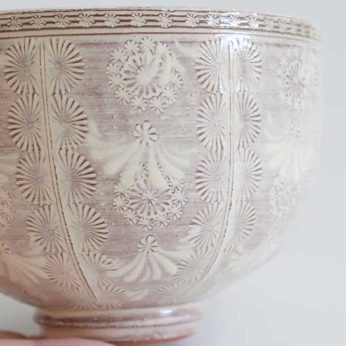 茶道具 抹茶茶碗 森里陶楽 清水焼 紫三島9