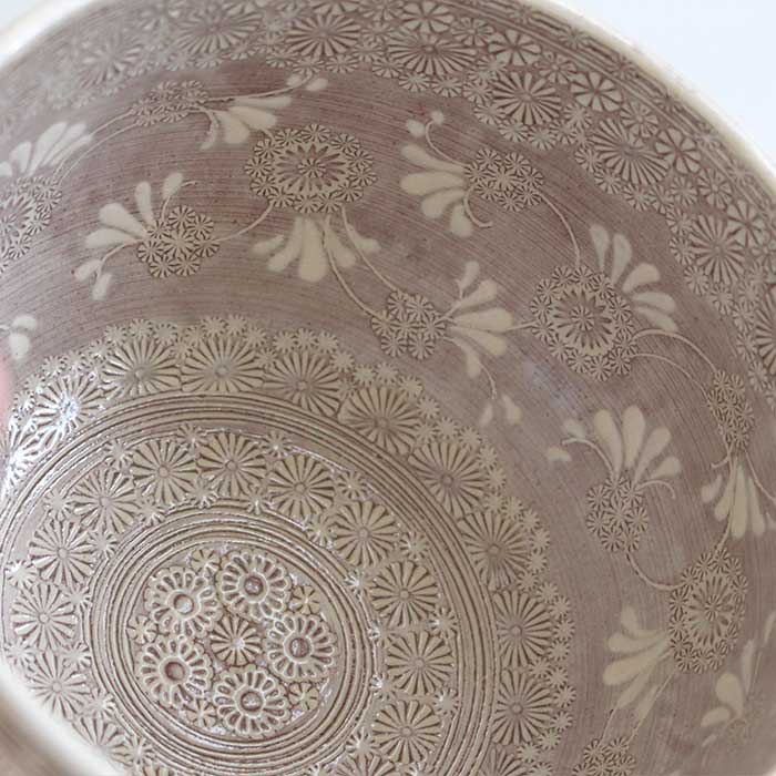 茶道具 抹茶茶碗 森里陶楽 清水焼 紫三島9