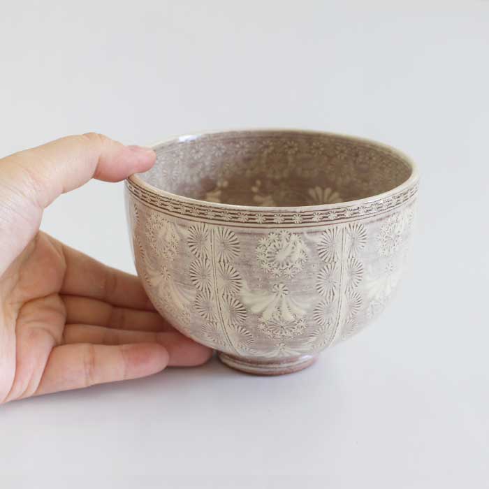 茶道具 抹茶茶碗 森里陶楽 清水焼 紫三島9