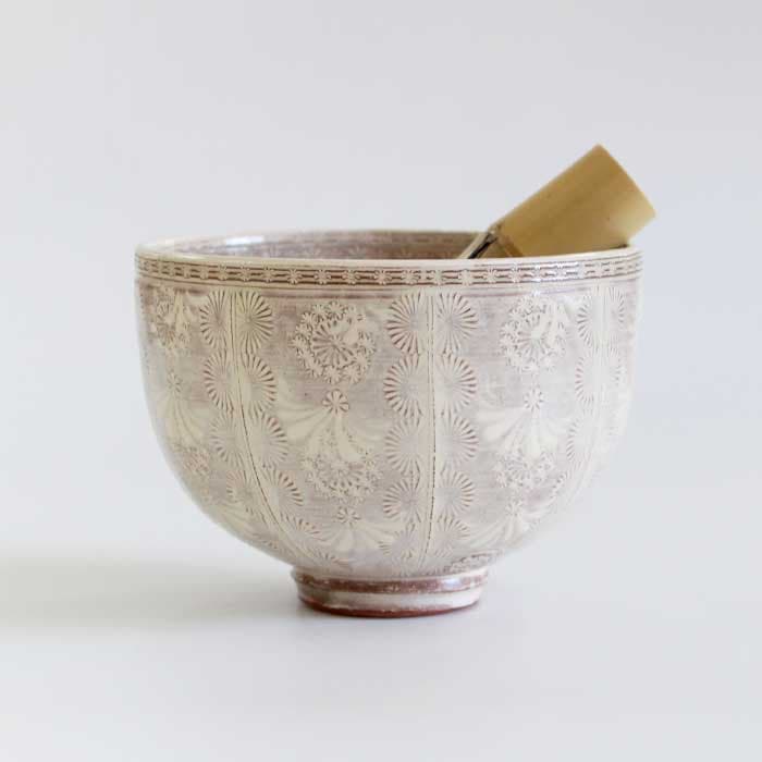 茶道具 抹茶茶碗 森里陶楽 清水焼 紫三島9