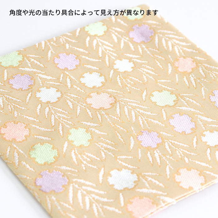 茶道具 名物裂 古帛紗 井伊家伝来裂 枝垂柳に雪輪文様 ベージュ