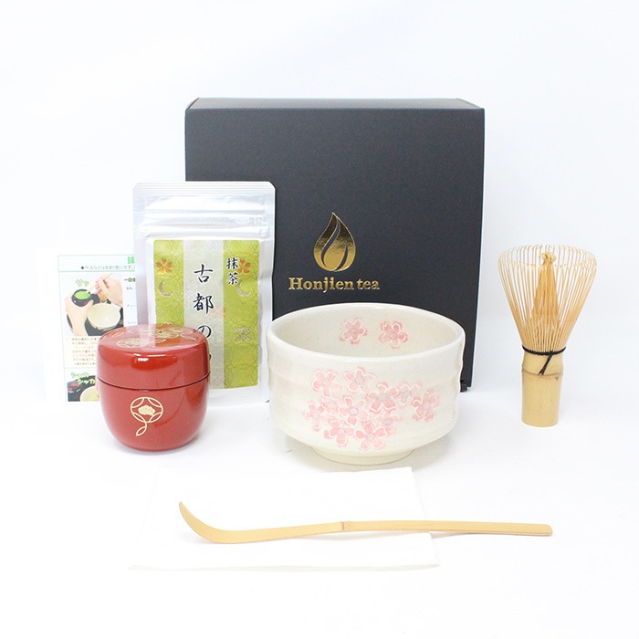 ほんぢ園限定 オリジナル 茶道 抹茶付 カジュアルお茶碗セット