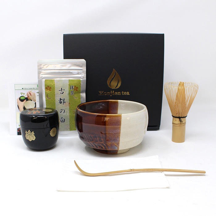 ほんぢ園限定 オリジナル 茶道 抹茶付 カジュアルお茶碗セット