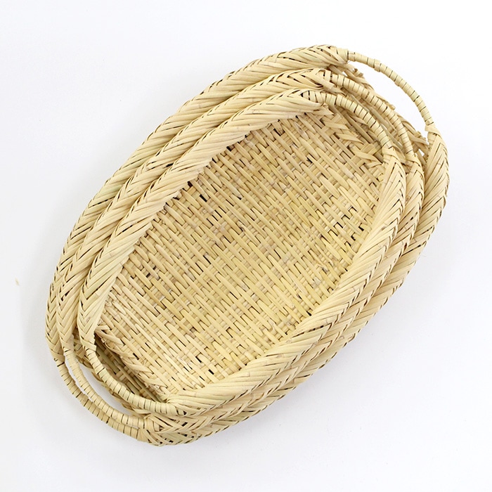 竹細工 手付き 楕円ざる すず竹 [ 27cm 30cm 33cm ] ／ 岩手県