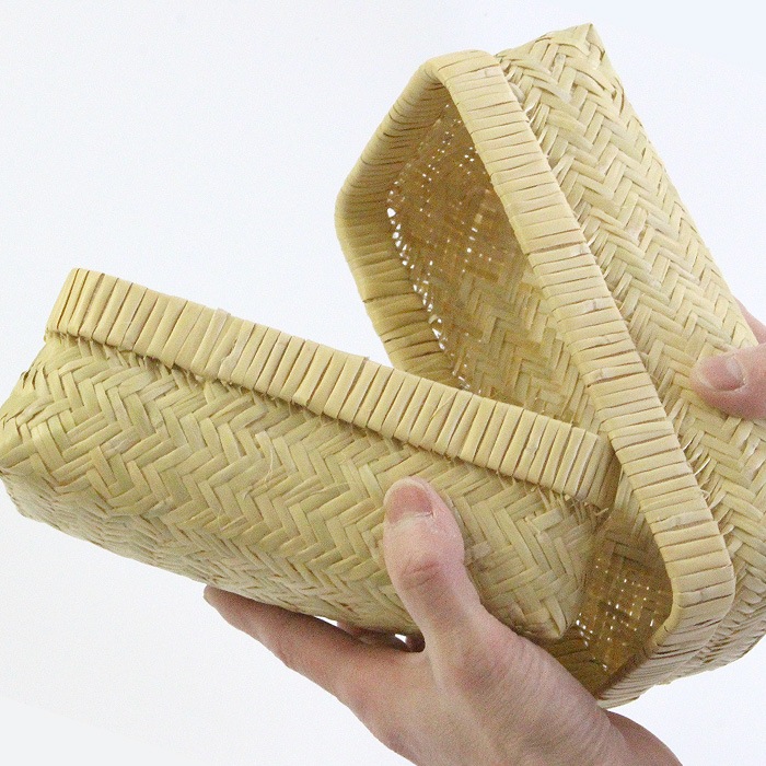 竹細工の箱 竹細工 弁当箱 すず竹 弁当かご 長型 小 ／ 岩手県