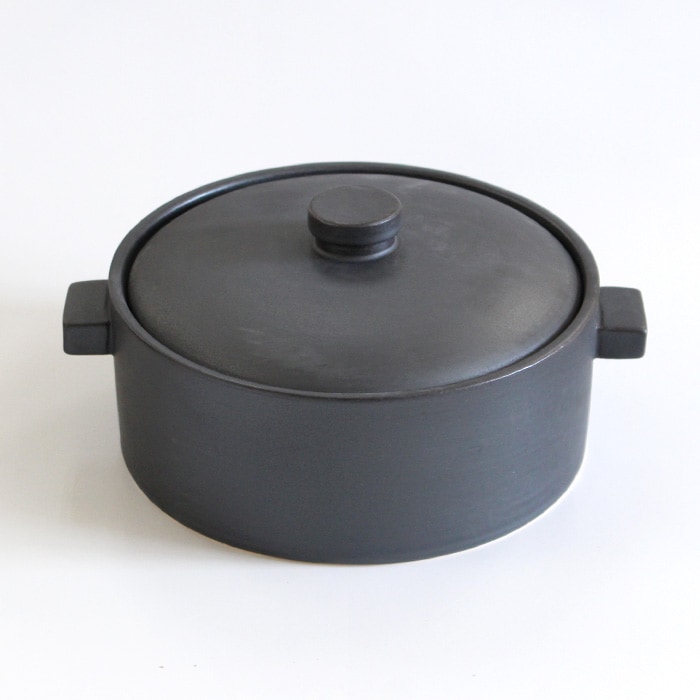 クラフト石川 直火平鍋 22cm【 黒/白 】 1700cc 7号サイズ