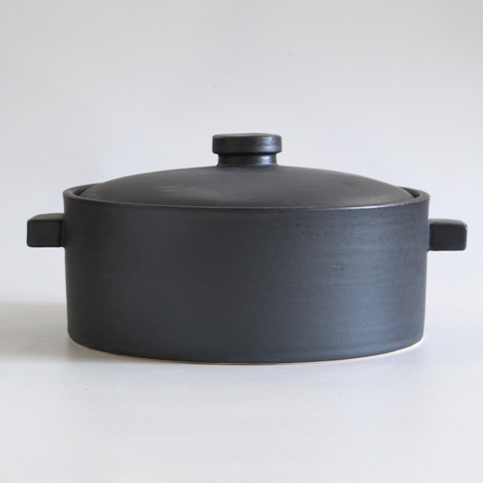 クラフト石川 直火平鍋 22cm【 黒/白 】 1700cc 7号サイズ