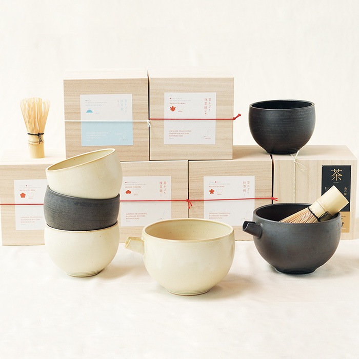 茶道具 抹茶茶碗 清水焼 陶謙窯 茶かざり抹茶碗 黒 [ 松 / 桜 / 梅