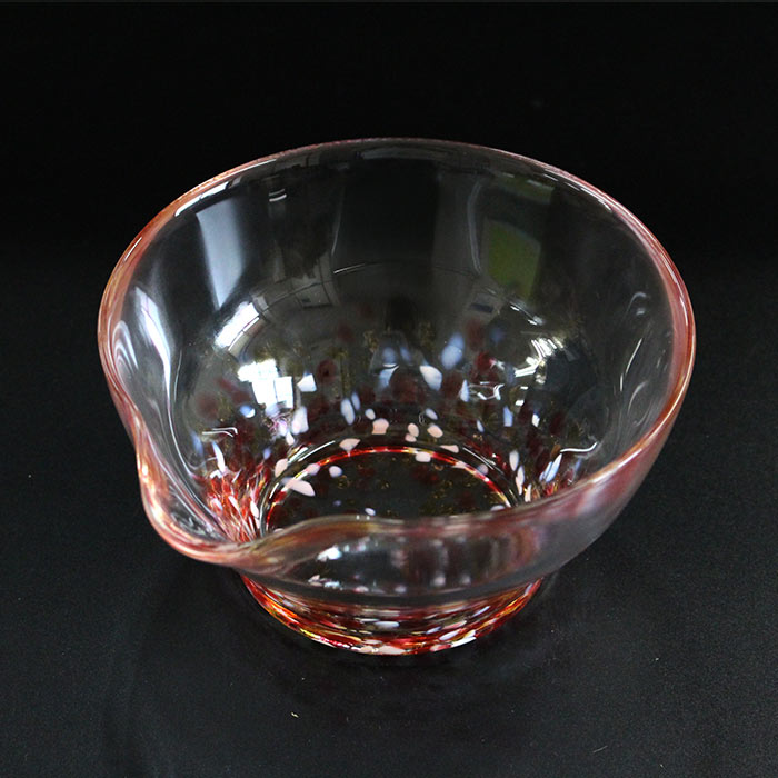 茶道具 抹茶茶碗 ガラス 松ヶ岡ガラス 片口抹茶碗 すもも