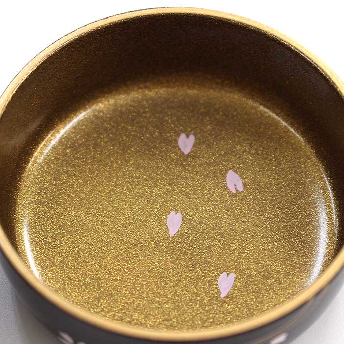 茶道具 棗 東雲 溜塗 中棗 桜流水蒔絵 ( 内梨子地 )
