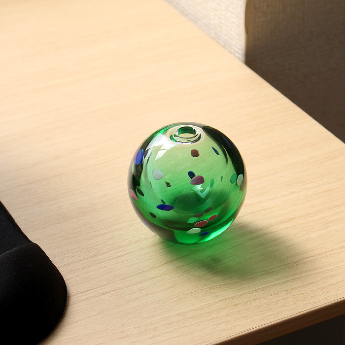 一輪挿し 花瓶 フラワーベース ガラス 津軽びいどろ 色手鞠 おしゃれ