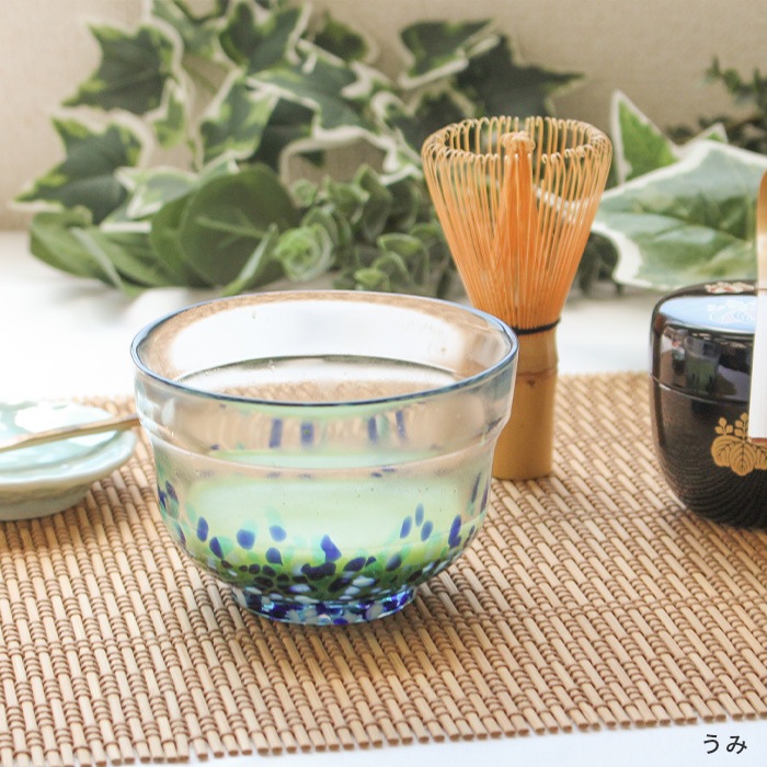 茶道具 抹茶茶碗 ガラス 松ヶ岡ガラス すもも抹茶碗（W-608）【非耐熱】