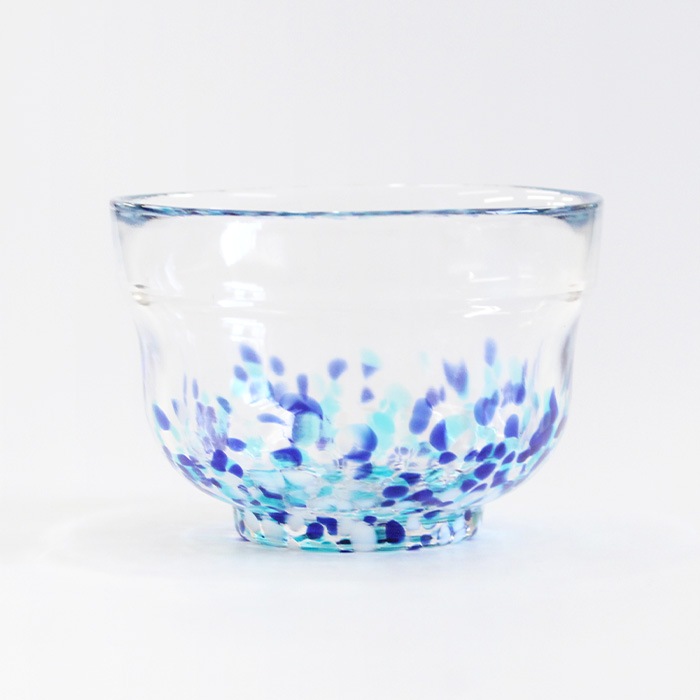 茶道具 抹茶茶碗 ガラス 松ヶ岡ガラス うみ抹茶碗（W-614）【非