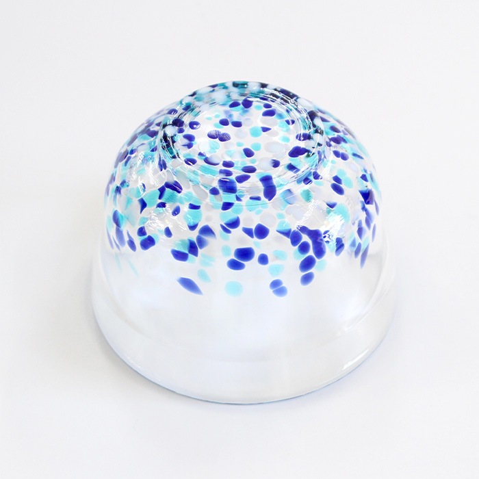 茶道具 抹茶茶碗 ガラス 松ヶ岡ガラス うみ抹茶碗（W-614）【非耐熱】