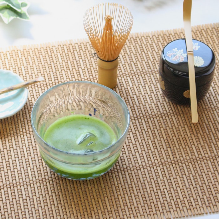 茶道具 抹茶茶碗 ガラス 松ヶ岡ガラス うみ抹茶碗（W-614）【非