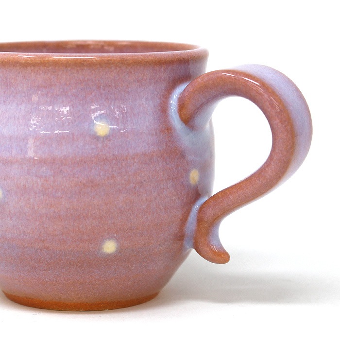 萩焼 風来房 コーヒーカップ ＆ ソーサー 150cc 【 ピンクドット 】