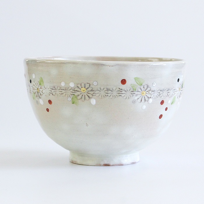 茶道具 抹茶茶碗 清和窯 クリスマスリース