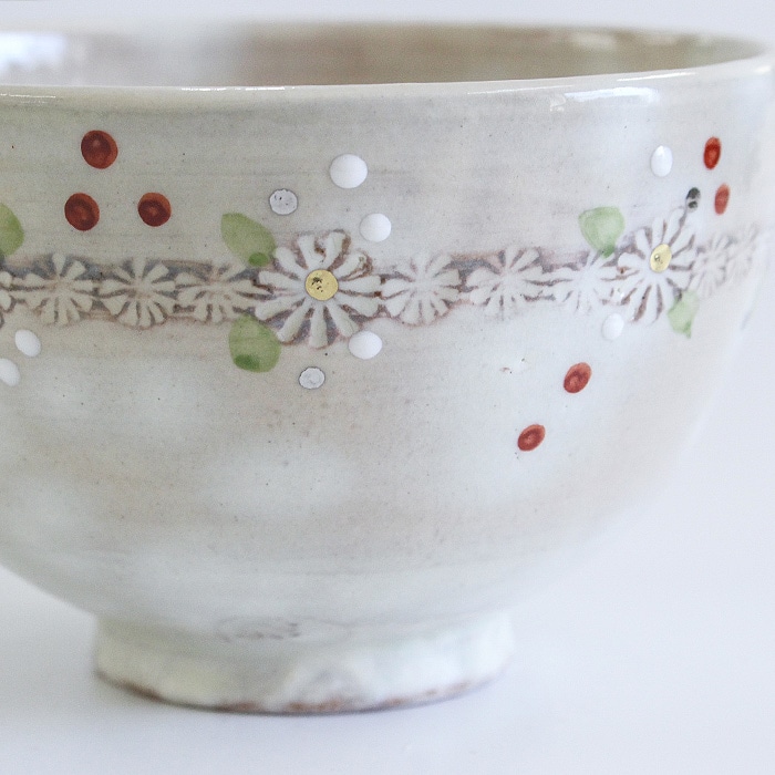 茶道具 抹茶茶碗 清和窯 クリスマスリース