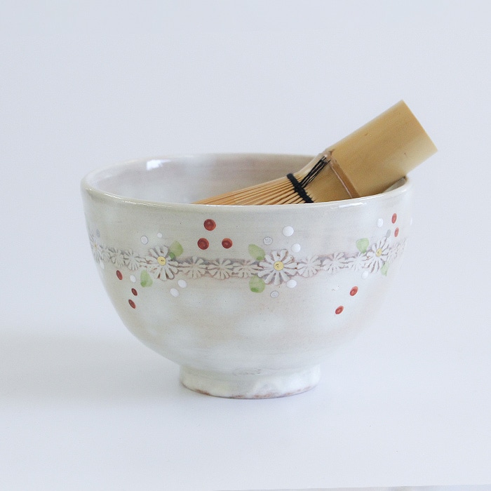 茶道具 抹茶茶碗 清和窯 クリスマスリース