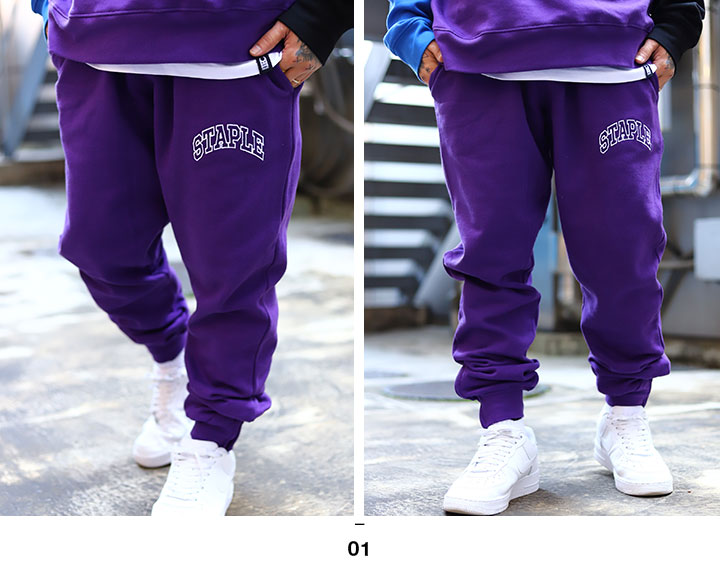 STAPLE スウェットパンツ 裏起毛 メンズ レディース 春秋冬用 黒 STAPLE スウェットパンツ 裏起毛 メンズ レディース 春秋冬用 黒