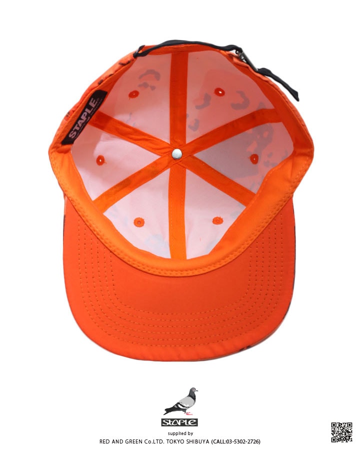STAPLE キャップ メンズ レディース 春夏秋冬用 オレンジ/グレー