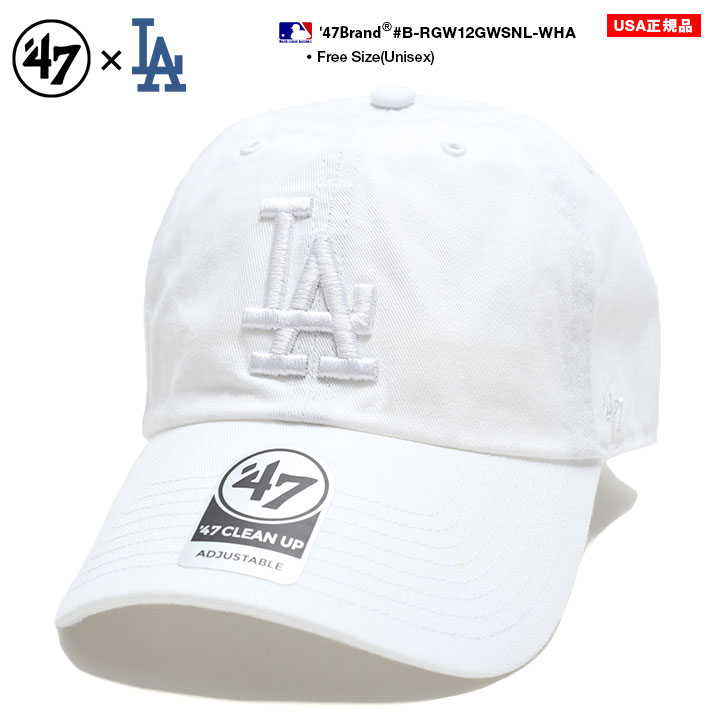 ドジャース 公式 LA キャップ 白 コーデ 47 ローキャップ メンズ