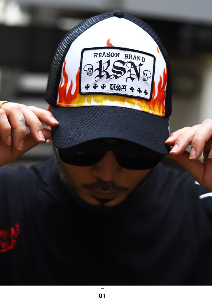 REASON キャップ メンズ レディース 春夏秋冬用 黒 リーズン 帽子 cap