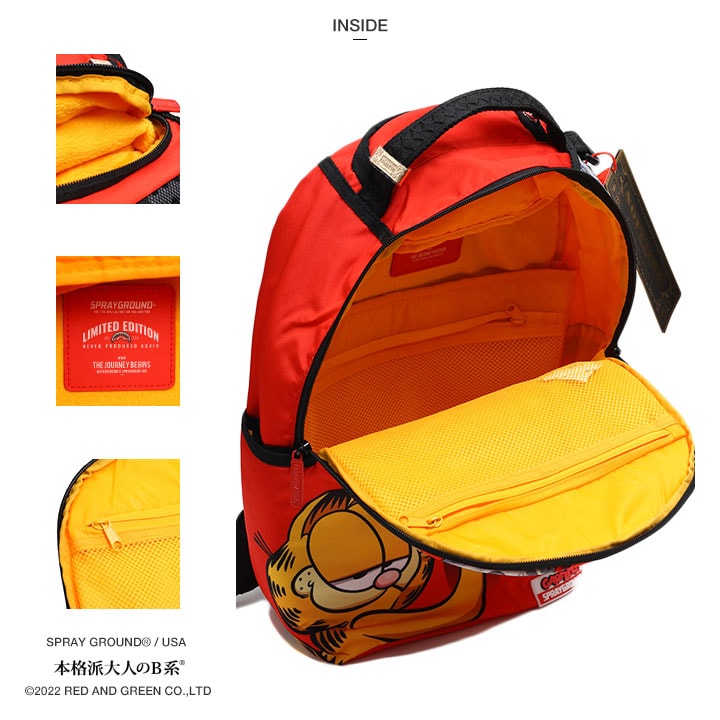 SPRAY GROUND × ガーフィールド リュック 大きめ 大容量 高機能 メンズ