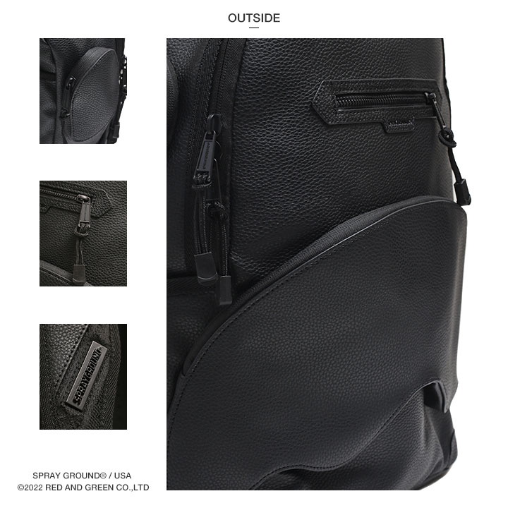SPRAYGROUND リュック 黒 SPRAY GROUND リュック バックパック レザー 大きめ 大容量 高