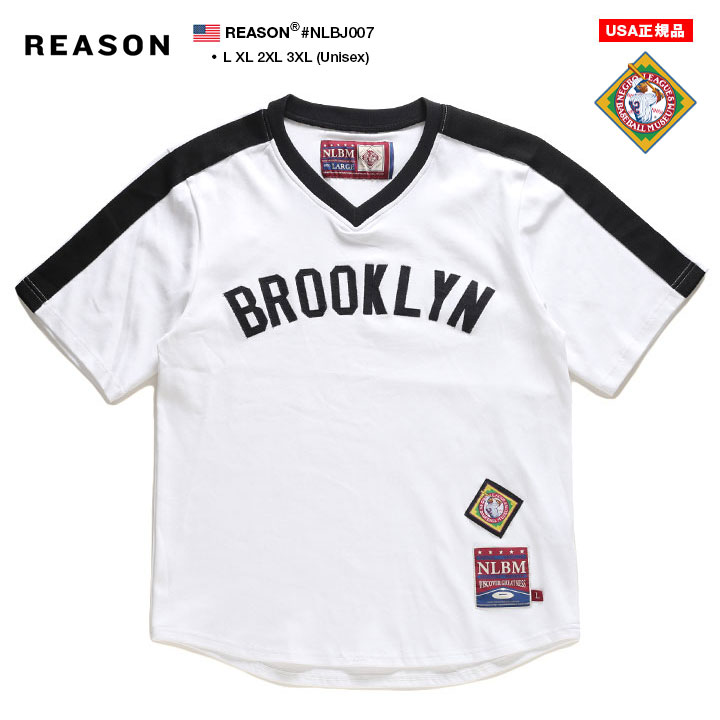 REASON × NLB 公式 ニグロリーグ Vネック 半袖 ジャージ Tシャツ 野球