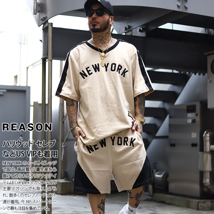 REASON × NLB ニグロリーグ セットアップ 半袖 上下セット Vネック