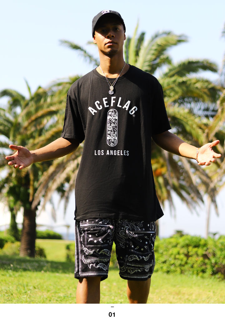 ACE FLAG 上下セット 半袖 ブランド Tシャツ ハーフパンツ 上下 メンズ