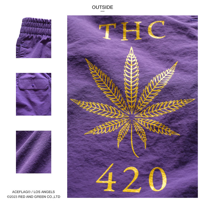 ACEFLAG ハーフパンツ ナイロン 半ズボン 短パン メンズ 全3色 大きい