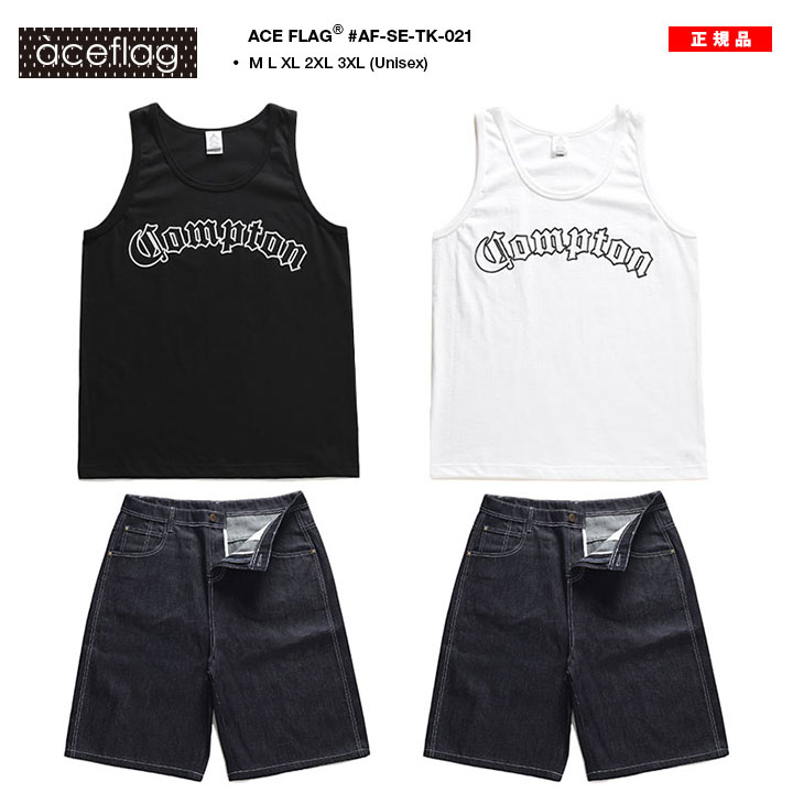 ACE FLAG 上下セット ノースリーブ Tシャツ デニム ハーフパンツ