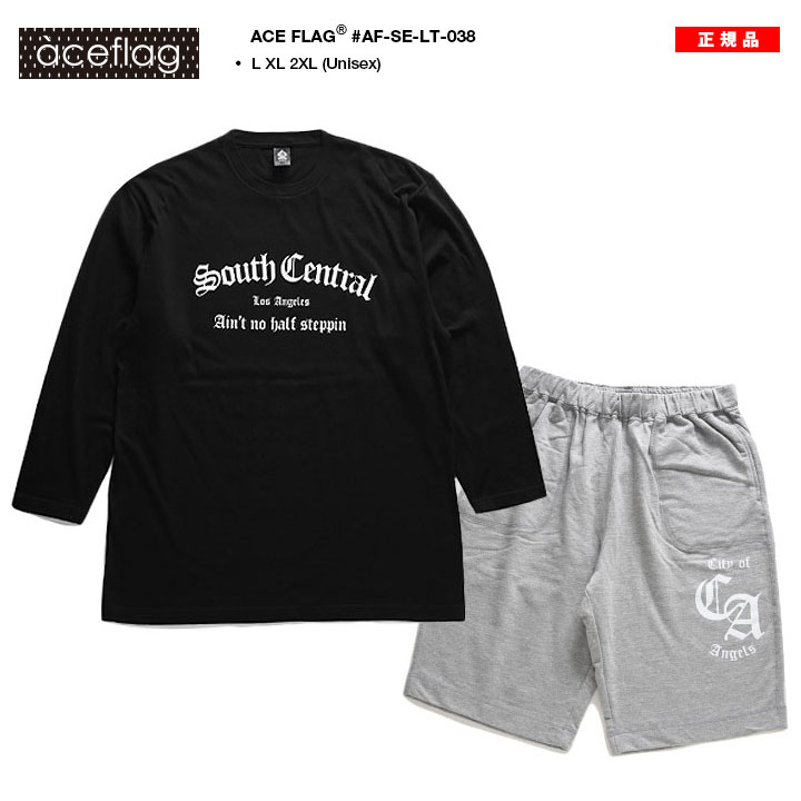 ACE FLAG 上下セット 長袖 ロンT ブランド スウェット ハーフパンツ