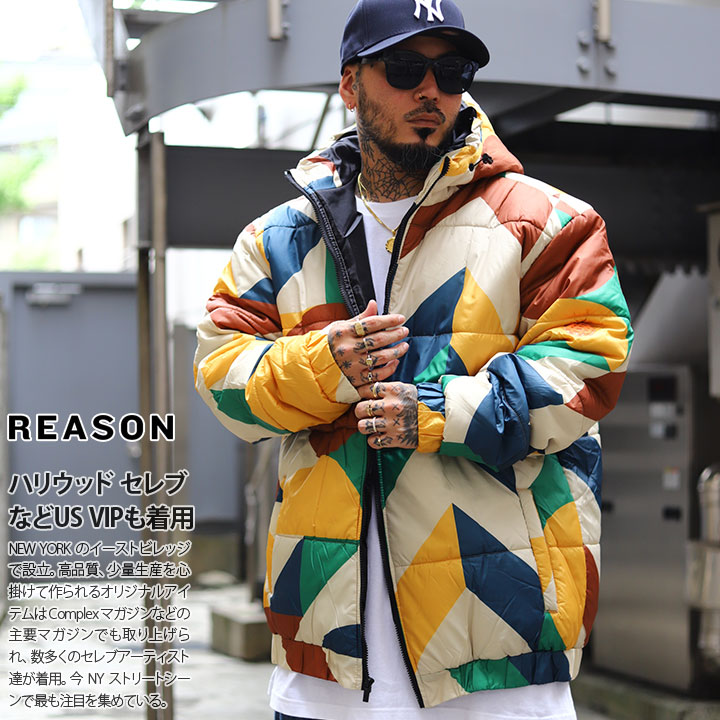 REASON アウター フード 長袖 中綿 パーカー ジャケット ブルゾン 