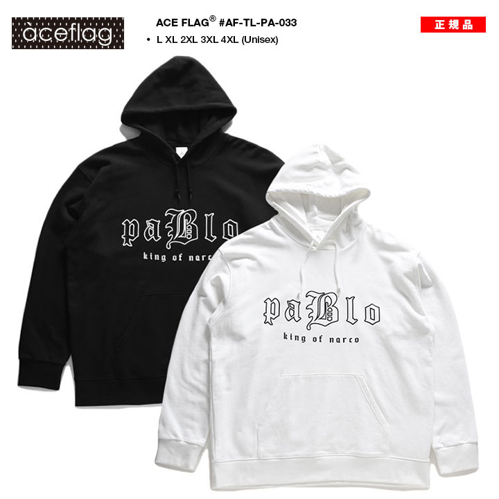 入手困難 即納 ACEFLAG パーカー narcos パブロ エスコバル ACE FLAG パーカー フーディ 長袖 スウェット 裏パイル メンズ