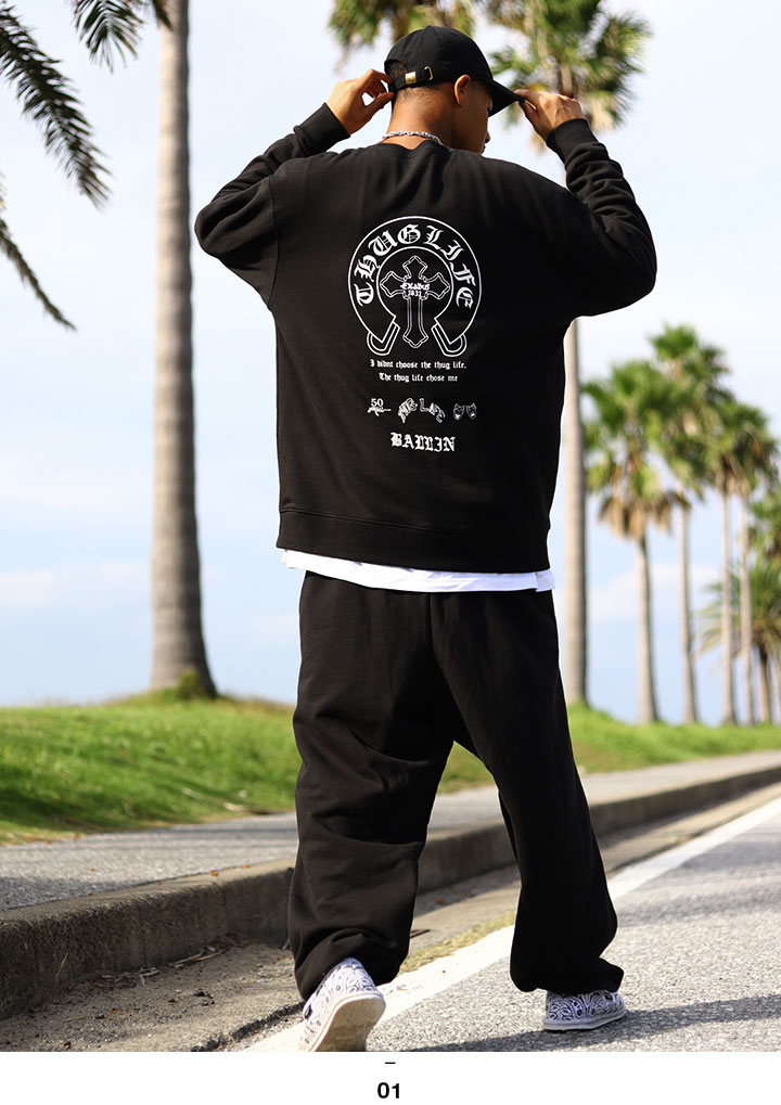 ACE FLAG 上下セット 長袖 スケボー メンズ 黒 大きいサイズ