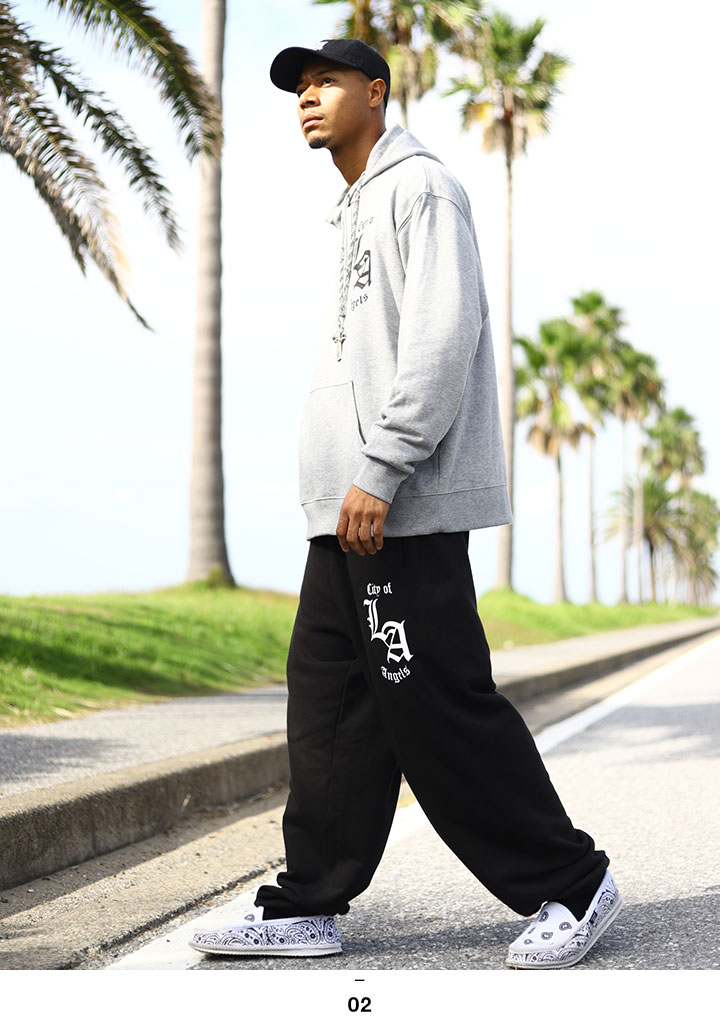 ACE FLAG 上下セット 長袖 スケボー メンズ 黒/グレー 大きいサイズ