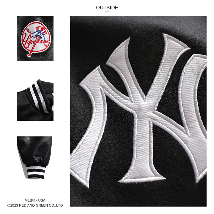 90s MLBマジェスティック ヤンキース 刺繍 スタジャン ブルゾン 希少