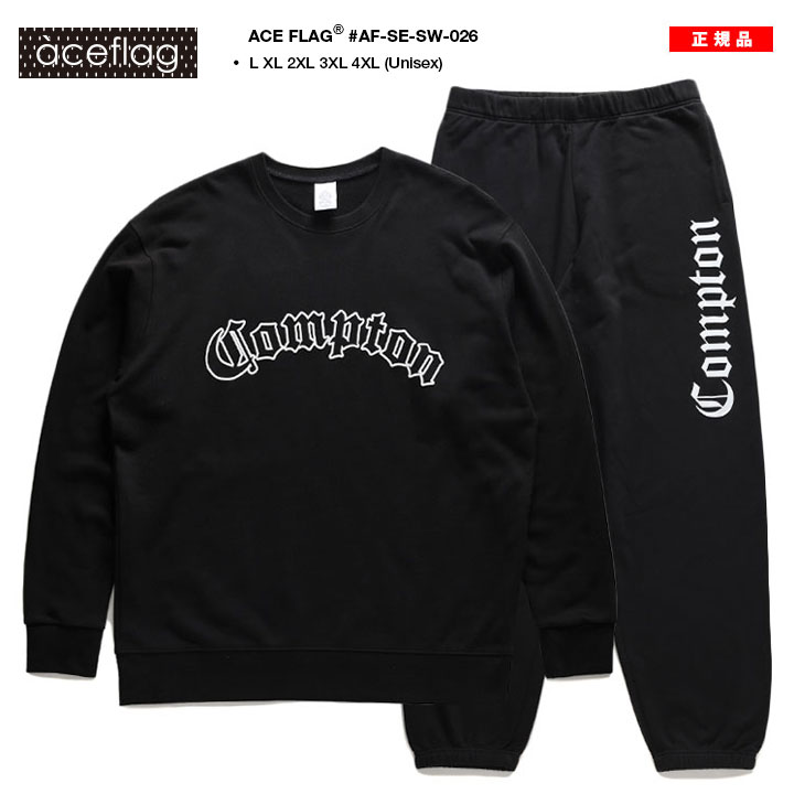 ACE FLAG 上下セット 長袖 ブランド スケボー メンズ 春秋冬用 黒