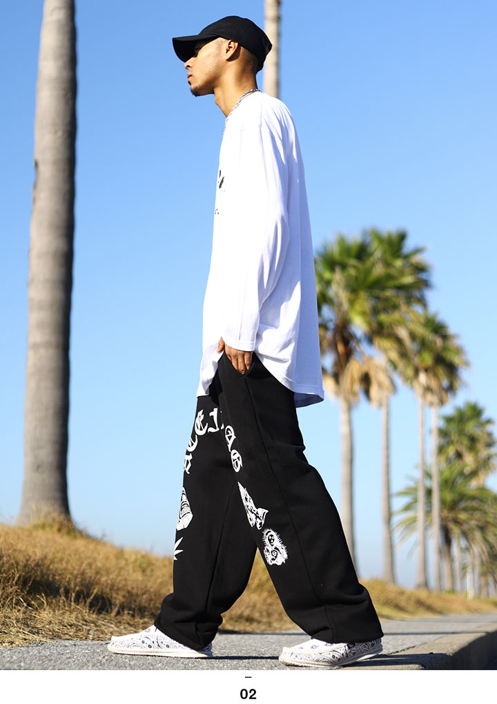 ACE FLAG 上下セット 長袖 メンズ 黒/白 大きいサイズ エースフラッグ